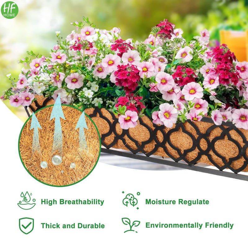 HFHOME 2Pcs 24" Trough Coco Fiber Replacement Liner, Natural 24 in Window Deck Coco Replacement Liner for Window Box - Image 4